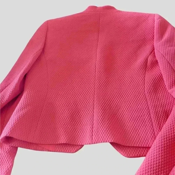 Retro Bright Orange Basketweave Cropped Jacket NWOT size 8 - Picture 2 of 13